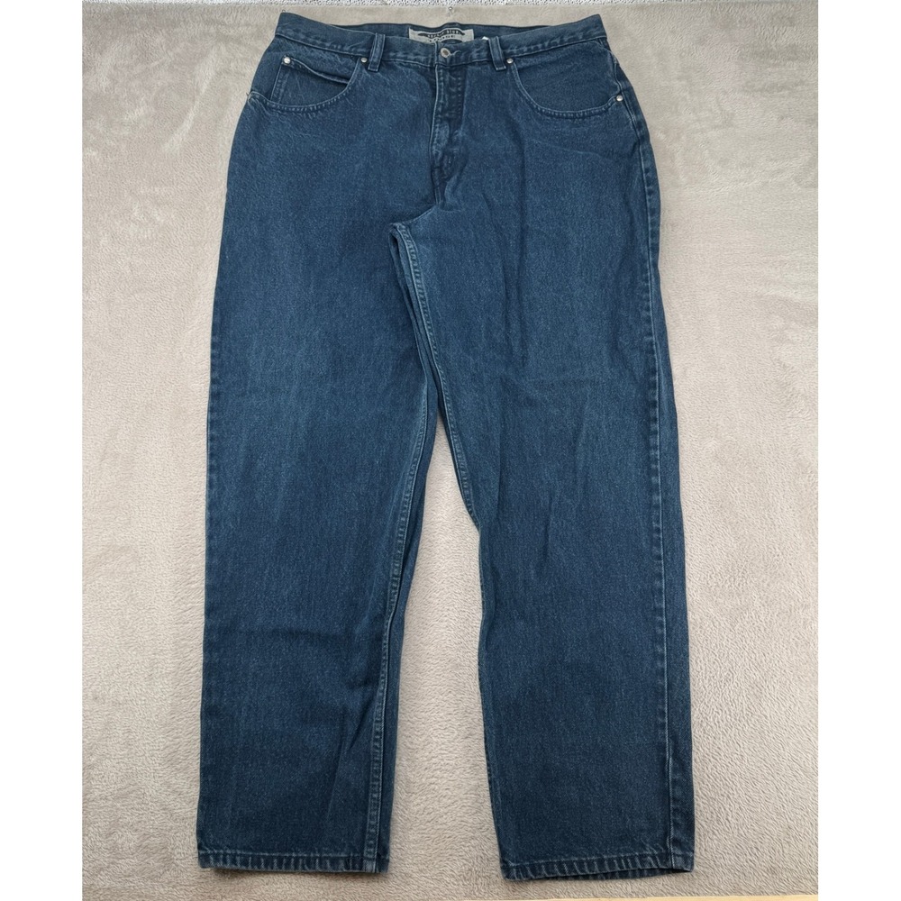 Vintage Y2K Anchor Blue Loose Fit Jeans Mens 38x32 Denim Straight Leg Mid Rise